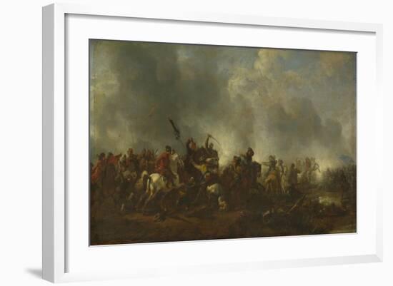 Cavalry Attacking Infantry, 1656-1668-Philips Wouwerman-Framed Giclee Print