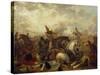 Cavalry Battle in Argentina at Time of Rosas' Dictatorship-null-Stretched Canvas