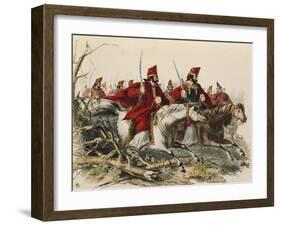 Cavalry Battle in Argentina at Time of Rosas' Dictatorship-null-Framed Giclee Print