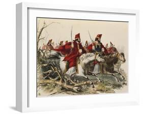 Cavalry Battle in Argentina at Time of Rosas' Dictatorship-null-Framed Giclee Print