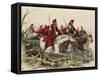 Cavalry Battle in Argentina at Time of Rosas' Dictatorship-null-Framed Stretched Canvas