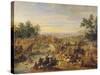 Cavalry Battle on a Bridge-Adam Frans van der Meulen-Stretched Canvas