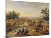 Cavalry Battle on a Bridge-Adam Frans van der Meulen-Stretched Canvas