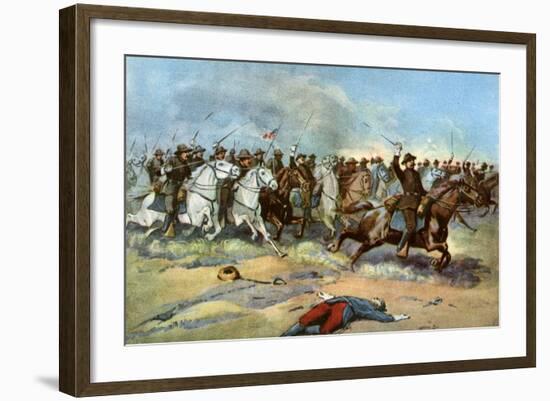 Cavalry Charge by Us Regulars, Spanish-American War, 1898-null-Framed Premium Giclee Print