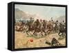 Cavalry Charge in the Battle of Maiwand During the War Between Afghanistan and Great Britain-null-Framed Stretched Canvas