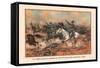 Cavalry Charge of the 5th Regulars, Gaines Mill 1862-Arthur Wagner-Framed Stretched Canvas