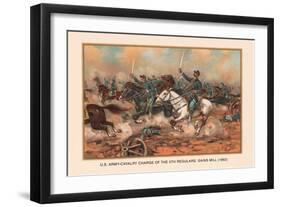 Cavalry Charge of the 5th Regulars, Gaines Mill 1862-Arthur Wagner-Framed Art Print