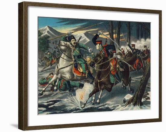 Cavalry Clash in Korea-null-Framed Art Print