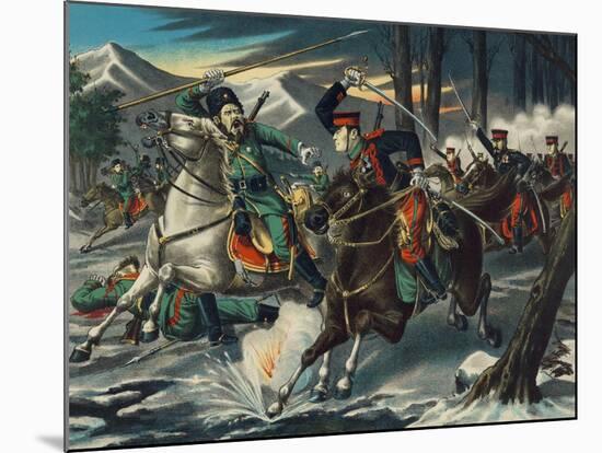 Cavalry Clash in Korea-null-Mounted Art Print