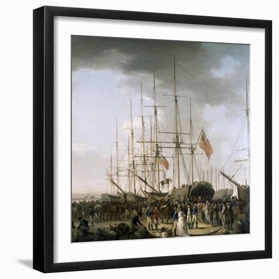 Cavalry Embarking at Blackwall, Near Greenwich, April 24, 1793-William Anderson-Framed Giclee Print