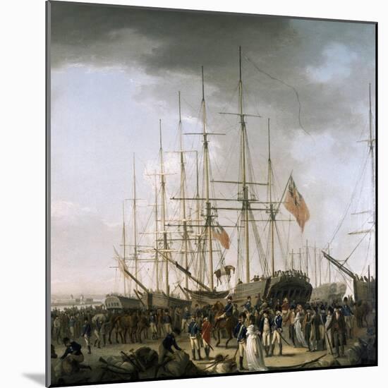 Cavalry Embarking at Blackwall, Near Greenwich, April 24, 1793-William Anderson-Mounted Giclee Print