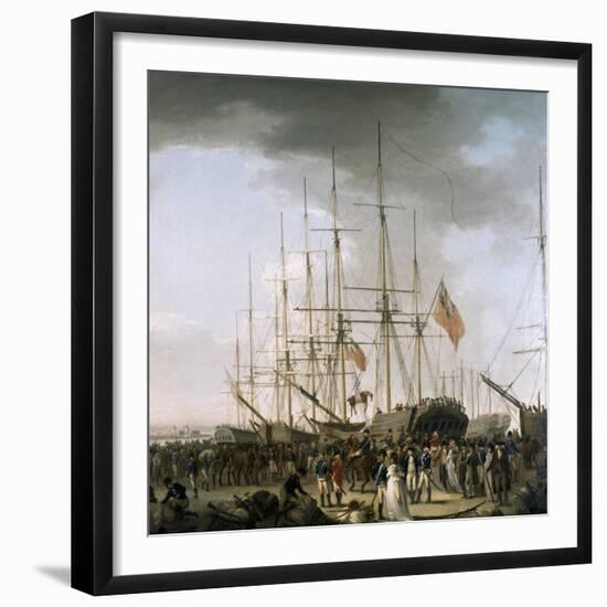 Cavalry Embarking at Blackwall, Near Greenwich, April 24, 1793-William Anderson-Framed Giclee Print