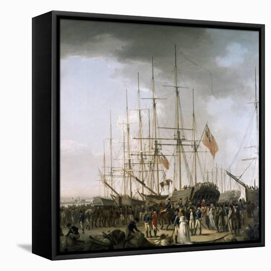 Cavalry Embarking at Blackwall, Near Greenwich, April 24, 1793-William Anderson-Framed Stretched Canvas