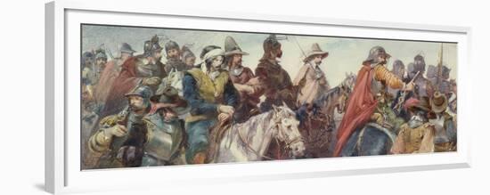 Cavalry Escorting Prisoners (Drawing)-Charles Cattermole-Framed Premium Giclee Print