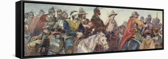 Cavalry Escorting Prisoners (Drawing)-Charles Cattermole-Framed Stretched Canvas