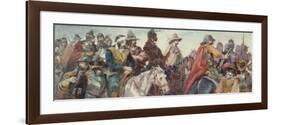 Cavalry Escorting Prisoners (Drawing)-Charles Cattermole-Framed Giclee Print