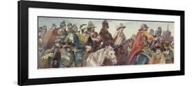 Cavalry Escorting Prisoners (Drawing)-Charles Cattermole-Framed Giclee Print