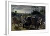 Cavalry in Combat at the Foot of a Hill-Sebastian Vrancx-Framed Giclee Print