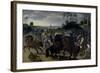 Cavalry in Combat at the Foot of a Hill-Sebastian Vrancx-Framed Giclee Print