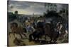 Cavalry in Combat at the Foot of a Hill-Sebastian Vrancx-Stretched Canvas