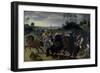 Cavalry in Combat at the Foot of a Hill-Sebastian Vrancx-Framed Giclee Print