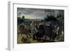 Cavalry in Combat at the Foot of a Hill-Sebastian Vrancx-Framed Giclee Print