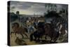 Cavalry in Combat at the Foot of a Hill-Sebastian Vrancx-Stretched Canvas