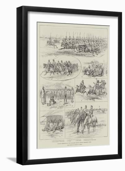 Cavalry Manoeuvres of the Bangalore Division, Madras Presidency, India-null-Framed Giclee Print