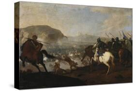 Cavalry Skirmish-Aniello Falcone-Stretched Canvas