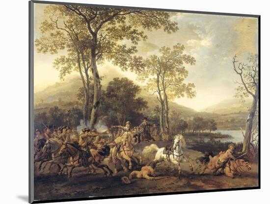 Cavalry Skirmish-Abraham van Calraet-Mounted Art Print