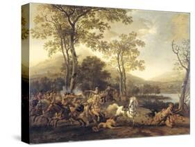 Cavalry Skirmish-Abraham van Calraet-Stretched Canvas