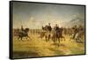 Cavalry Units During Exercise-null-Framed Stretched Canvas
