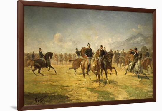 Cavalry Units During Exercise-null-Framed Giclee Print