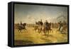 Cavalry Units During Exercise-null-Framed Stretched Canvas