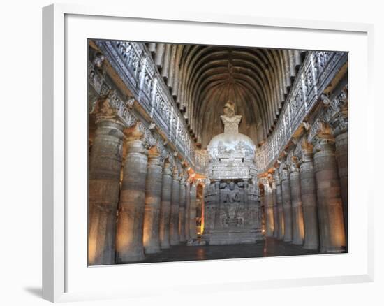 Cave 26, Chaitya, Unesco World Heritage Site, Ajanta, Maharashtra, India-Ivan Vdovin-Framed Photographic Print