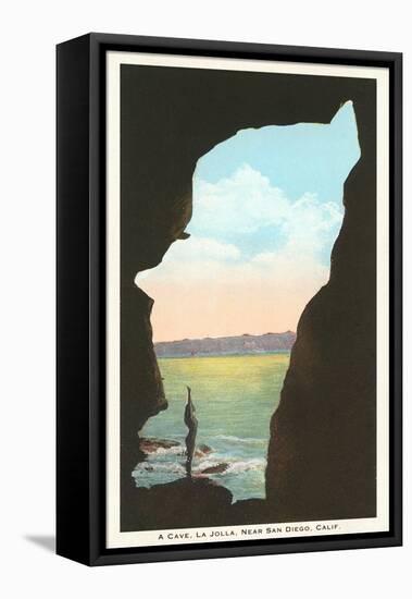 Cave at La Jolla, California-null-Framed Stretched Canvas