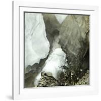 Cave at the Bossons Glacier (Savoy)-Leon, Levy et Fils-Framed Photographic Print