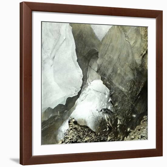 Cave at the Bossons Glacier (Savoy)-Leon, Levy et Fils-Framed Photographic Print