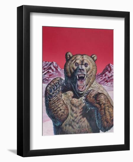 Cave Bear (Ursus Spelaeus), Pleistocene Epoch-null-Framed Art Print