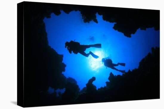 Cave Diving-Rich Carey-Stretched Canvas