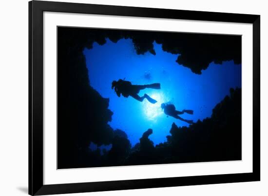 Cave Diving-Rich Carey-Framed Photographic Print