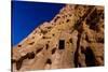 Cave dwellings on the Cliffside of Pueblo Indian Ruins in Bandelier National Monument, USA-Laura Grier-Stretched Canvas