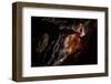 Cave Explorer, Speleologist Exploring the Underground-salajean-Framed Photographic Print