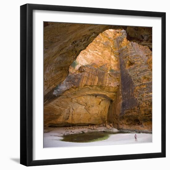 Cave in Waterfall Undercut-Tony Waltham-Framed Photographic Print