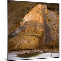 Cave in Waterfall Undercut-Tony Waltham-Mounted Photographic Print