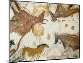 Cave of Lascaux, Ceiling of the Diverticulum: a Horse and Three Cows, C. 17,000 BC-null-Mounted Giclee Print