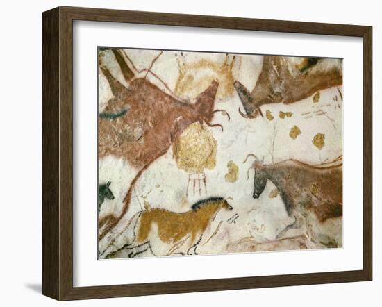 Cave of Lascaux, Ceiling of the Diverticulum: a Horse and Three Cows, C. 17,000 BC-null-Framed Giclee Print