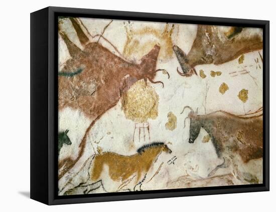 Cave of Lascaux, Ceiling of the Diverticulum: a Horse and Three Cows, C. 17,000 BC-null-Framed Stretched Canvas