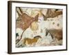 Cave of Lascaux, Ceiling of the Diverticulum: a Horse and Three Cows, C. 17,000 BC-null-Framed Giclee Print