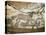 Cave of Lascaux, Great Hall, Left Wall: First Bull, Red Horse, Brown Horses, C. 17,000 BC-null-Stretched Canvas